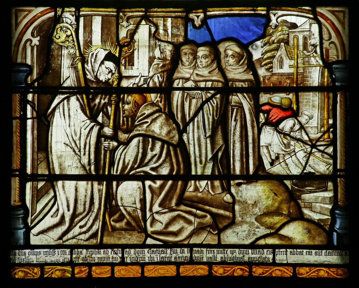 Sint-Bernardus wordt door Abt Harding gestuurd om Clairvaux te stichten, ca. 1500 door German School