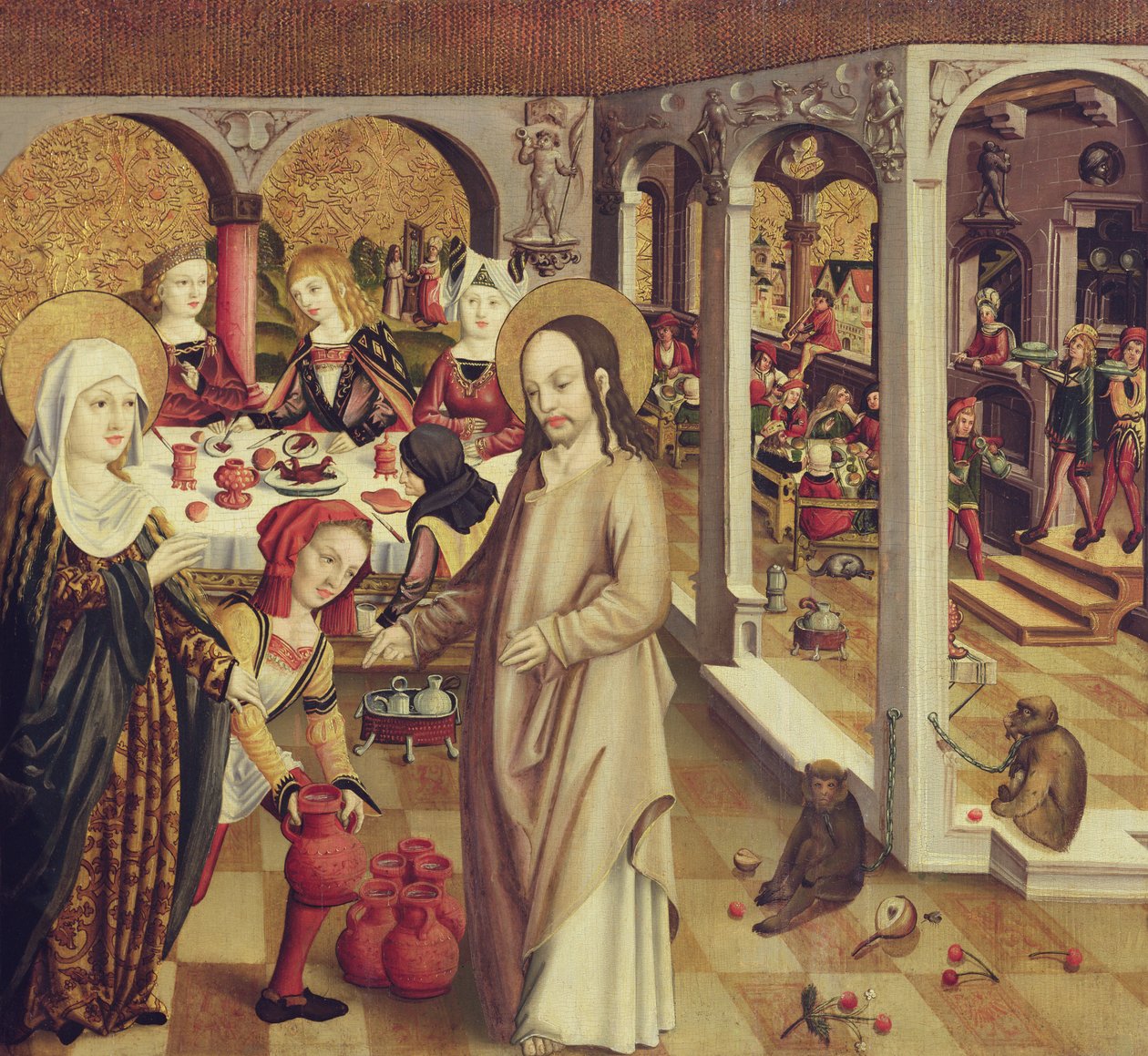 De Bruiloft te Kana, c.1500 door German School