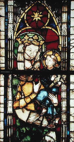 Raam met de Maagd en het Kind, uit het koor van de Dominicanenkerk, c.1290 door German School