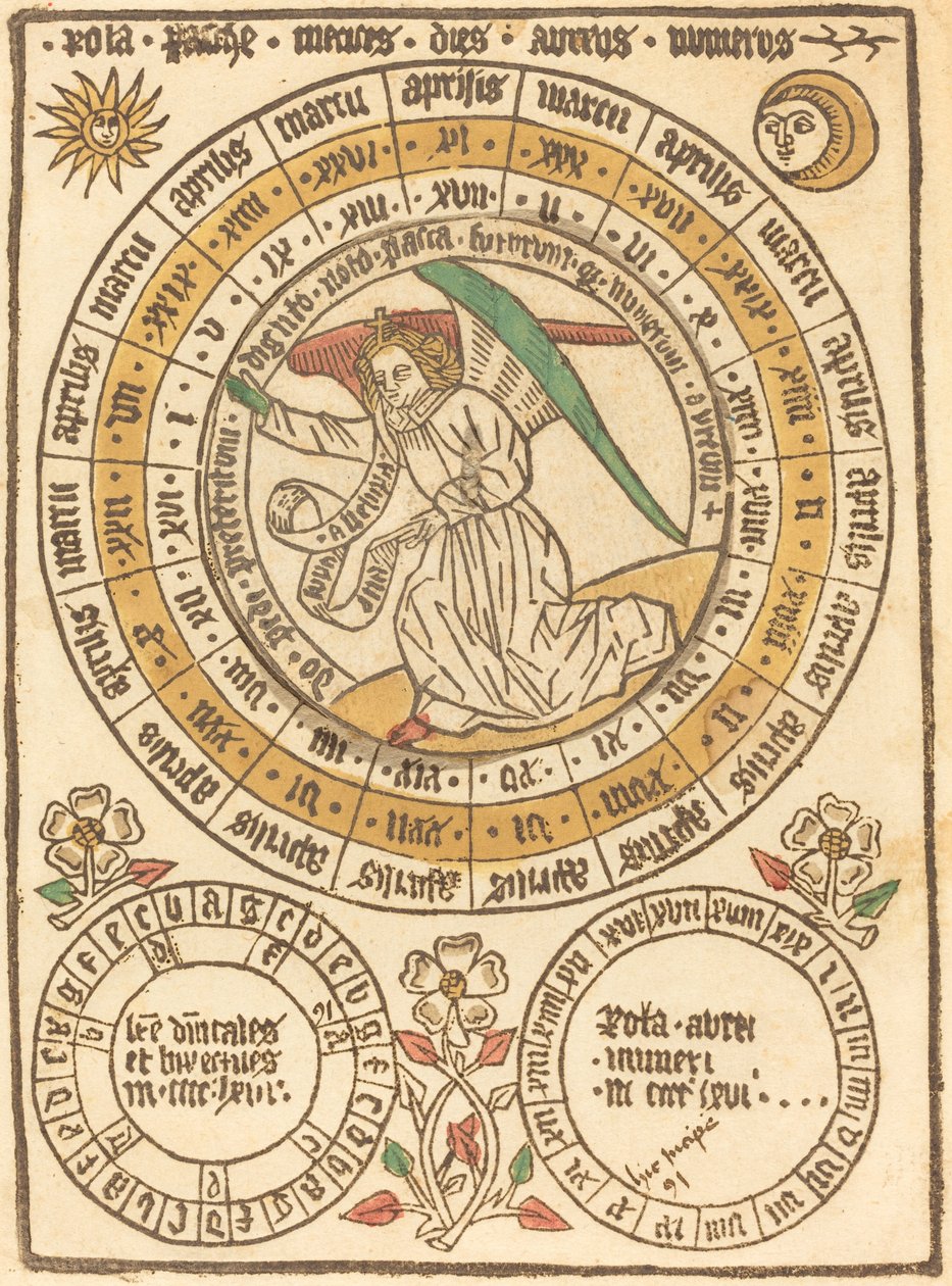 Een Paaskalender Beginnend met het Jaar 1466 door German 15th Century
