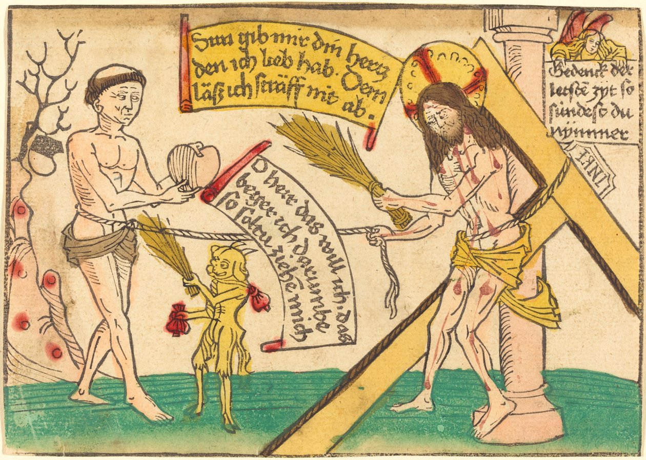 Jezus Trekt de Gelovigen naar het Hart door German 15th Century
