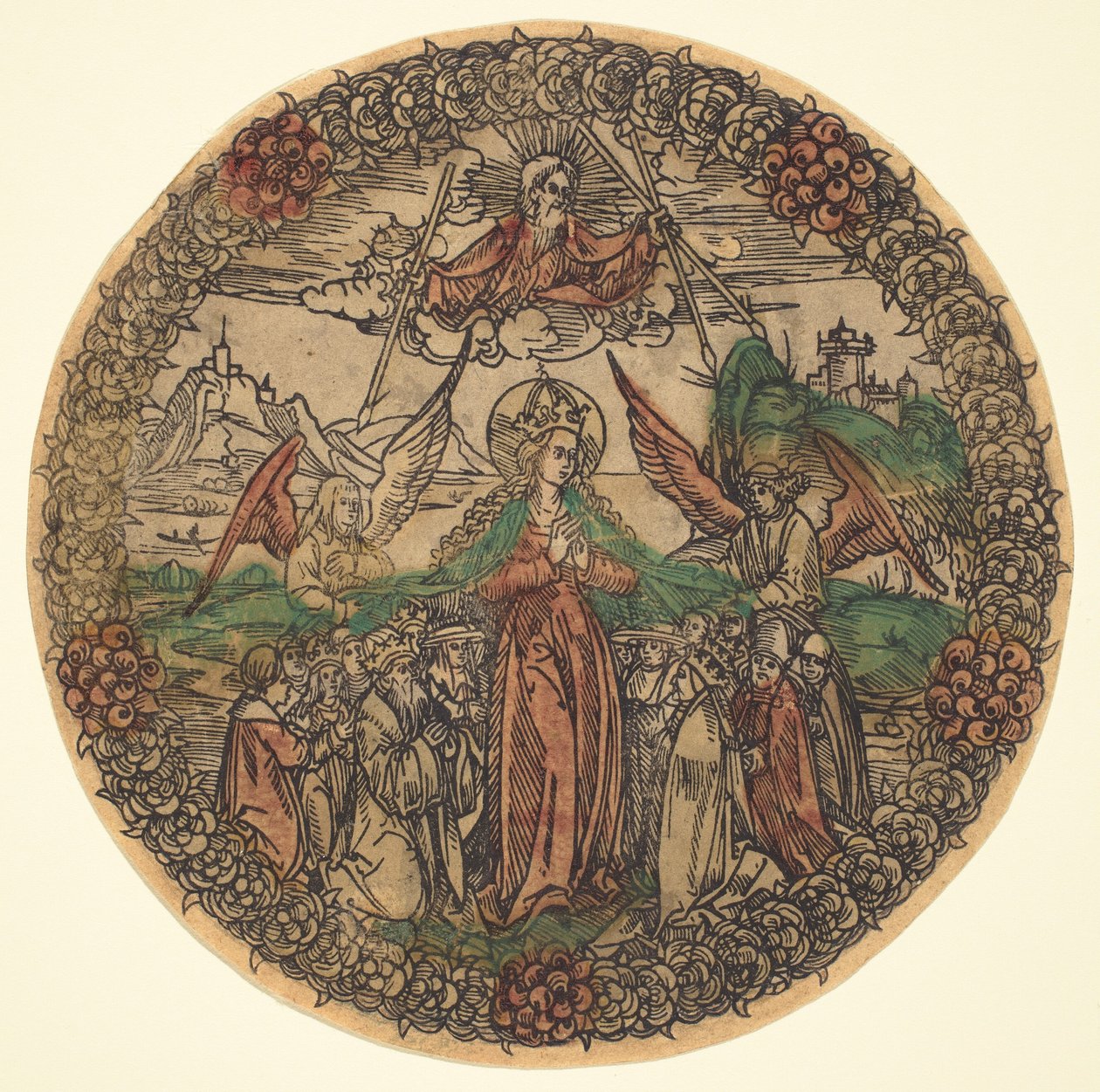 Madonna in een rozenkrans door German 15th Century