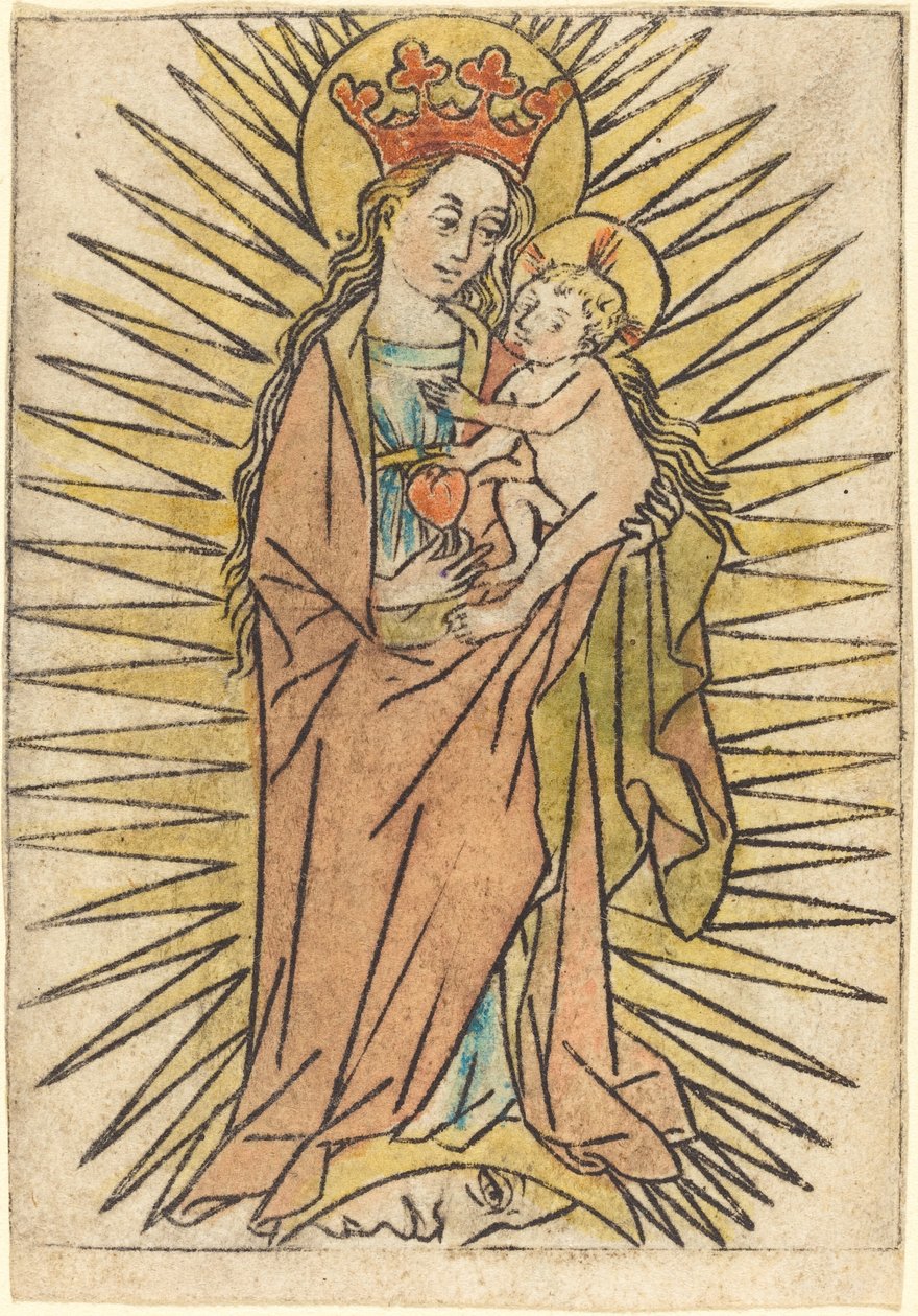 De Madonna en Kind met een Peer door German 15th Century