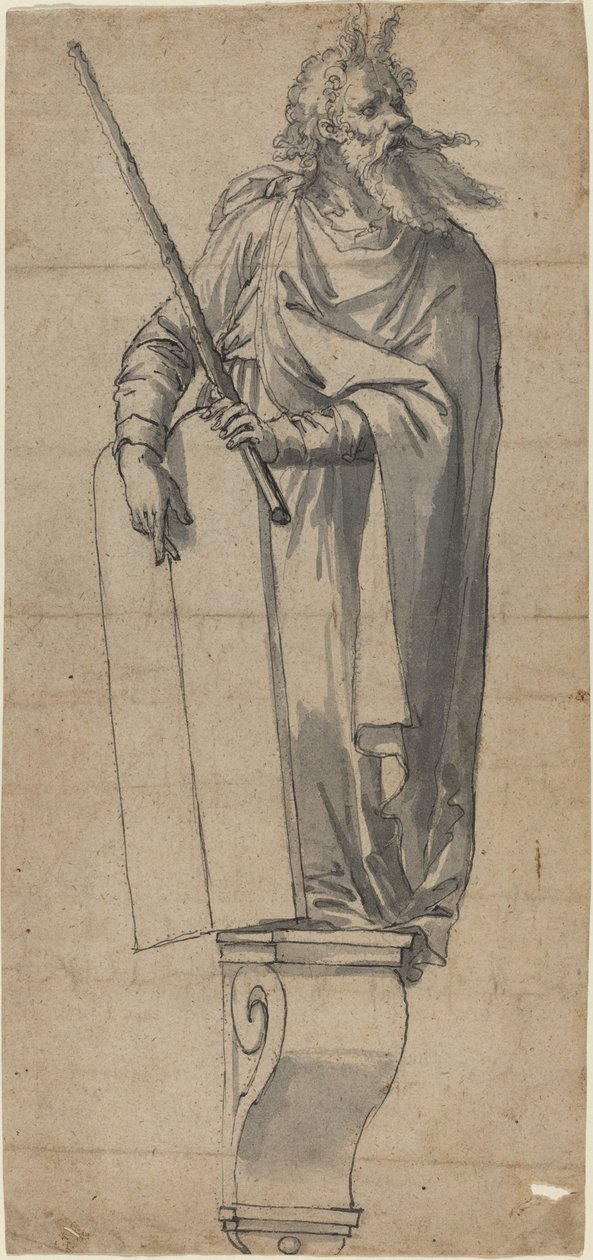 Een beeldhouwwerk van Mozes door German 16th Century