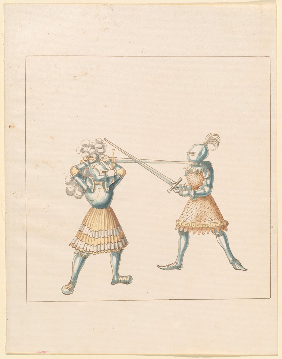 Freydal, Het boek van steekspelen en toernooien van keizer Maximiliaan I: Gevechten te voet (Steekspelen)(Deel III): Plaat 162 door German 16th Century