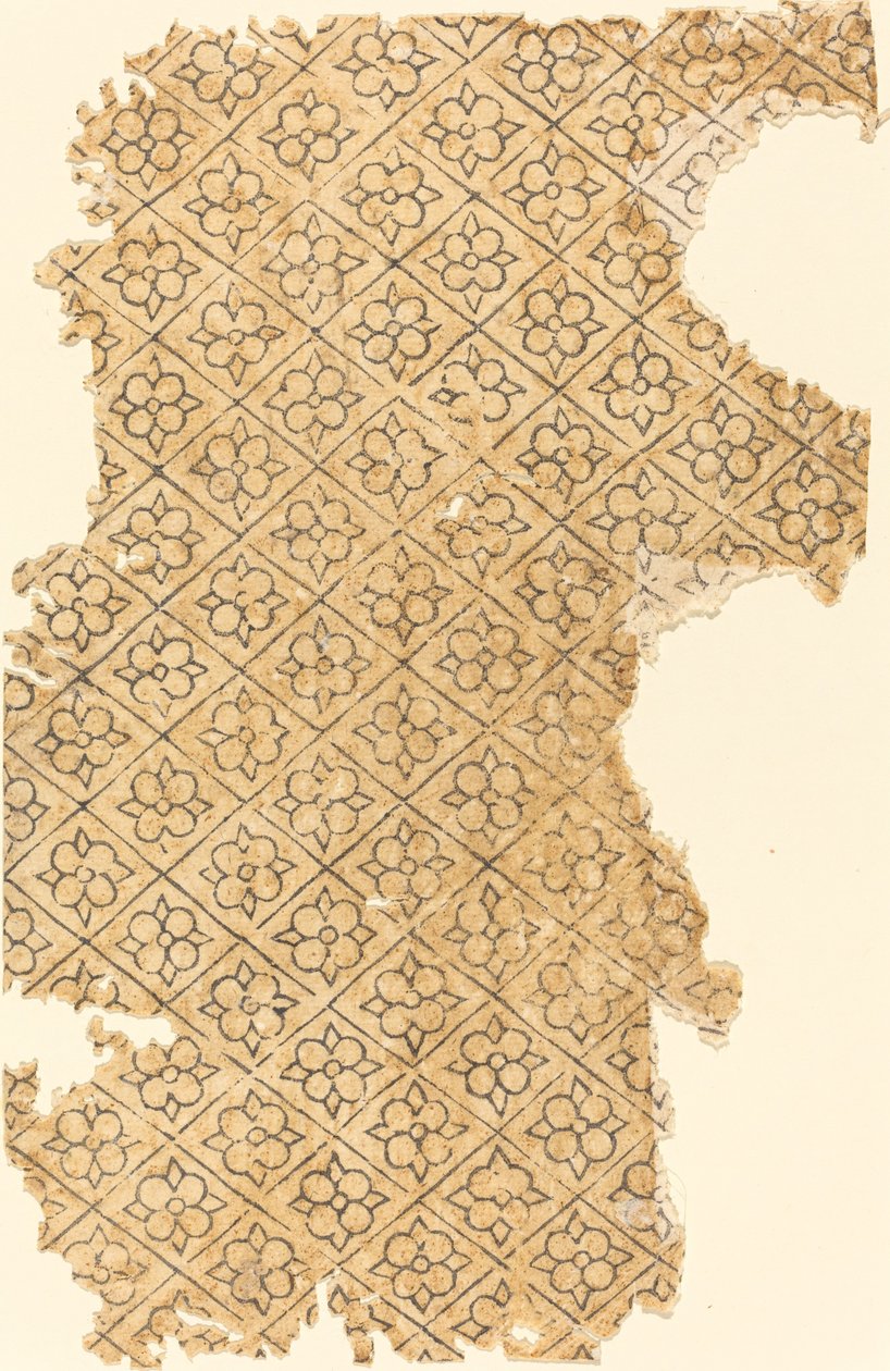 Blad met Bloemen- en Diamantpatroon door German 16th Century