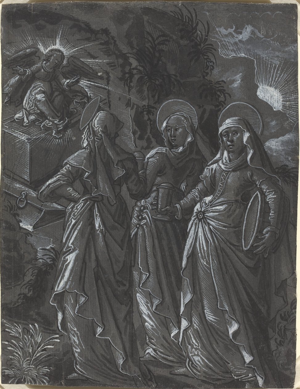 De drie vrouwen bij het graf door German 16th Century