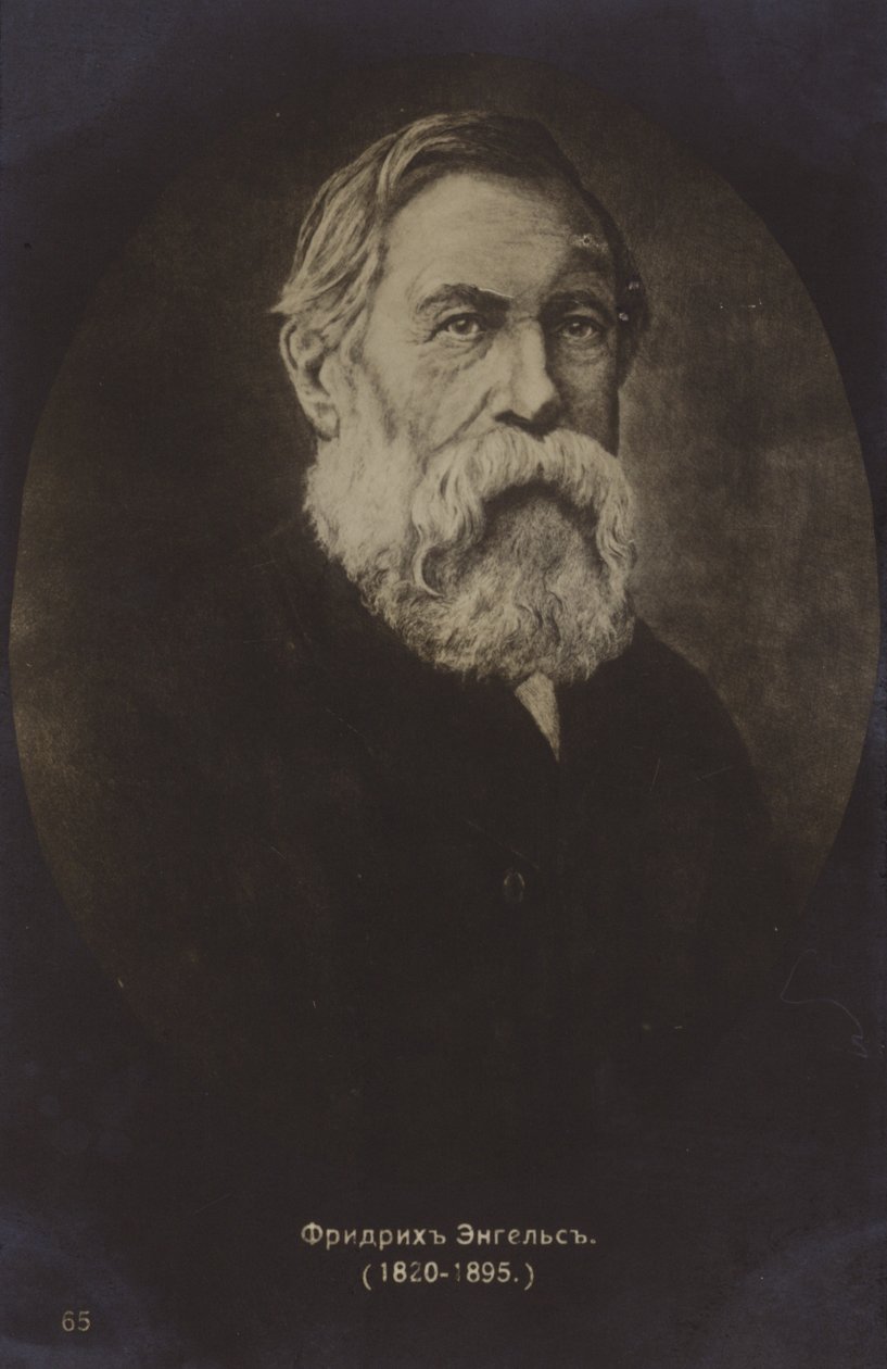 Friedrich Engels (1820-1895), Duits politiek theoreticus, sociaal wetenschapper en schrijver (z/w foto) door German Photographer