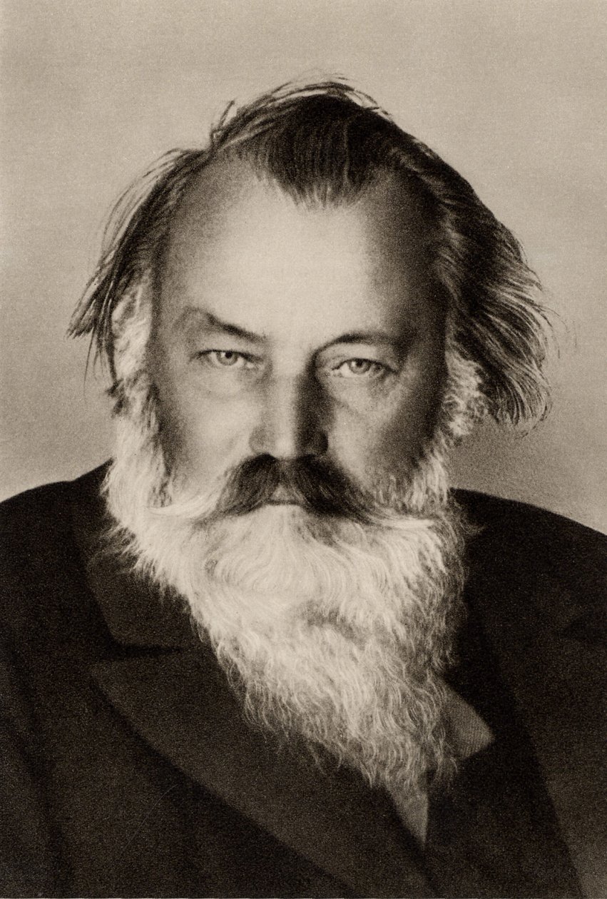 Johannes Brahms (1833-1897) (b/w photo) door German Photographer