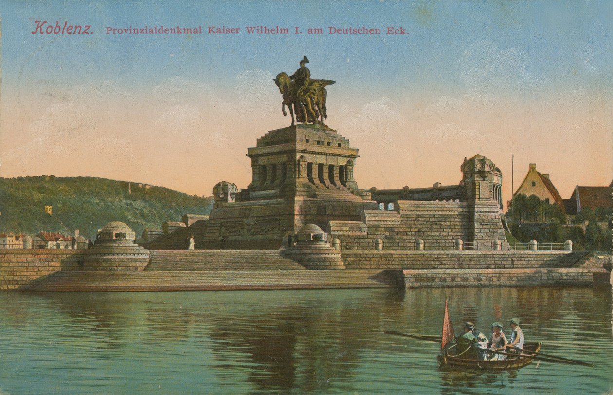 Monument voor keizer Wilhelm I, Koblenz. Briefkaart verzonden in 1913. door German Photographer