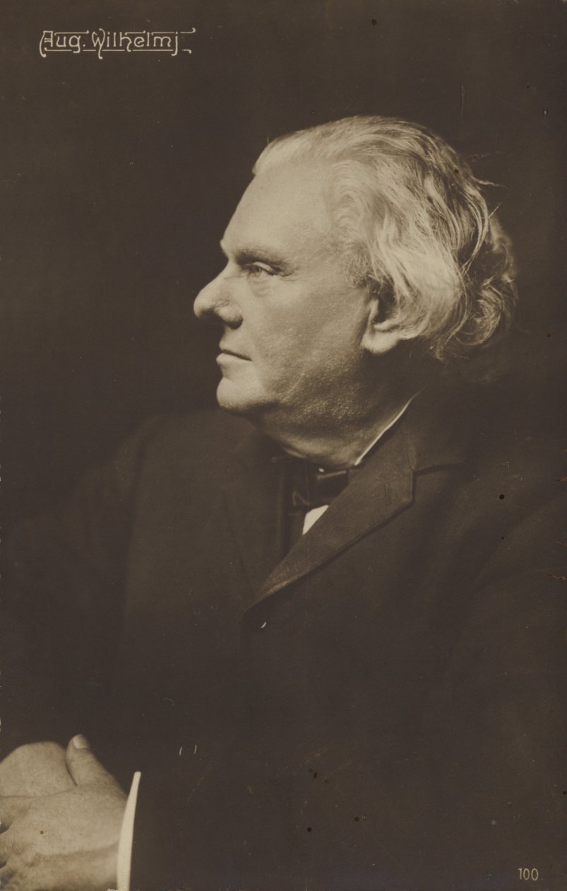 Portret van August Wilhelm Bach (z/w foto) door German Photographer