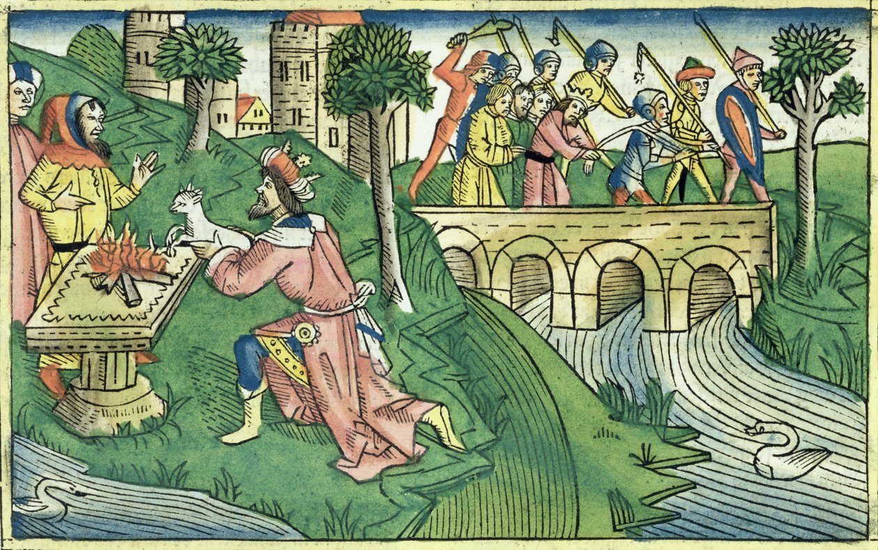 2 Koningen 16:9-16 De mensen van Damascus worden gevangengenomen, uit de Neurenbergse Bijbel (Biblia Sacra Germanaica) door German School