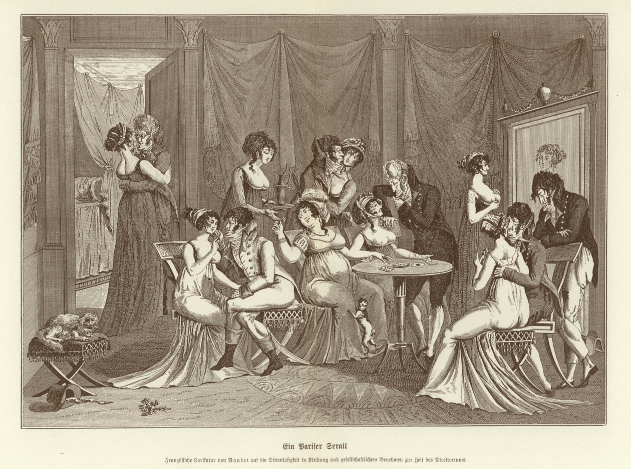 Een Parijse Seraglio (litho) door German School