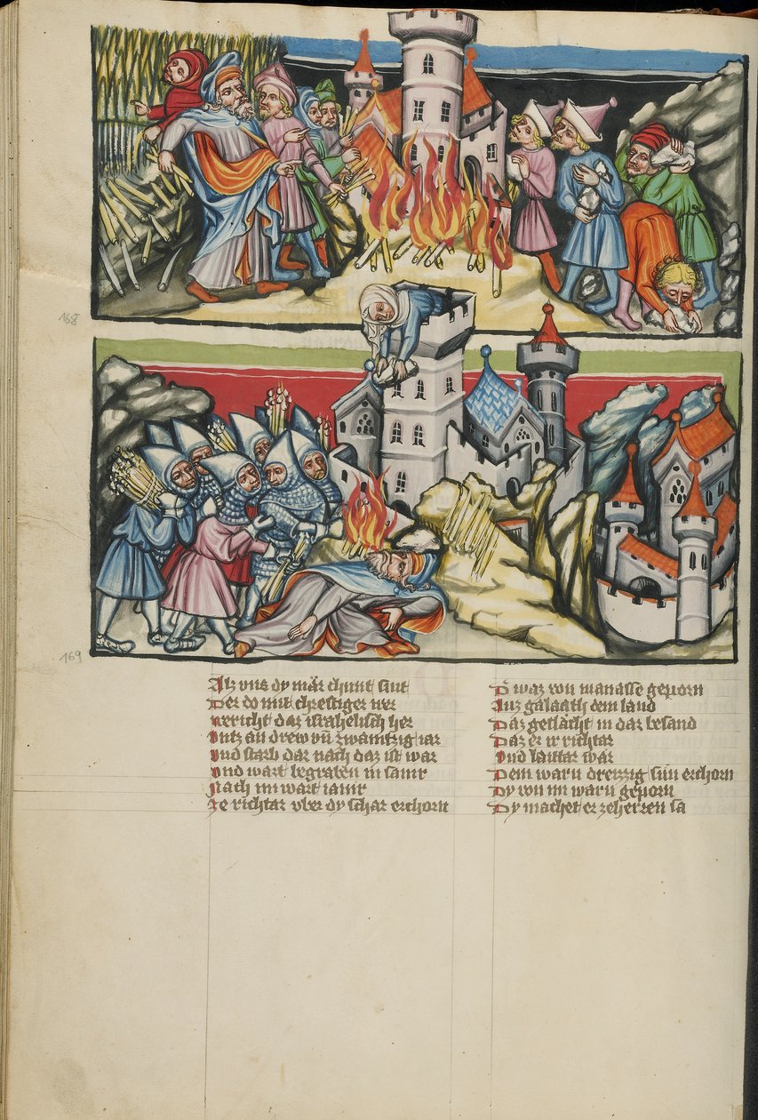 Abimelech illuminaties uit Weltchronik Ms 33 fol. 137v, c.1400-10 door German School