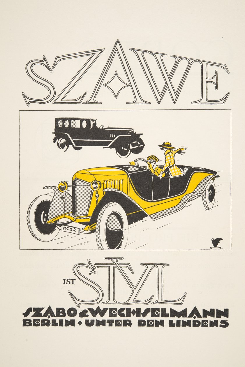 Advertentie voor Szawe (Szabo & Wechselmann), uit Styl, uitgegeven 1922 door German School