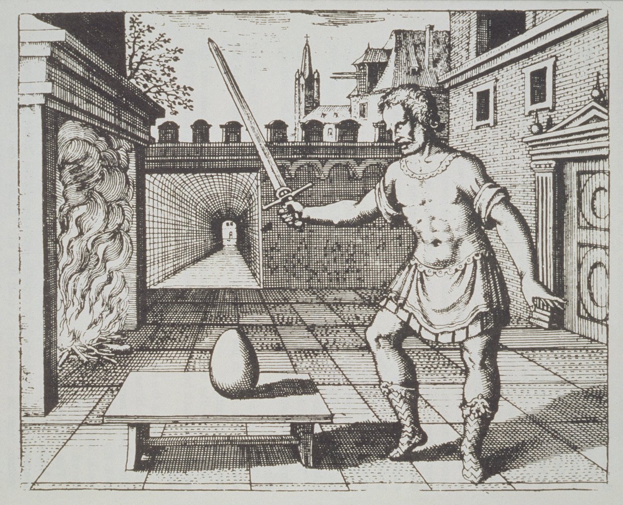 Alchemistische Allegorie: Het Ei van de Filosofen, uit Srutinium Chymicum door Michael Majer (1687) geïllustreerd in een geschiedenis van magie gepubliceerd eind 19e eeuw door German School