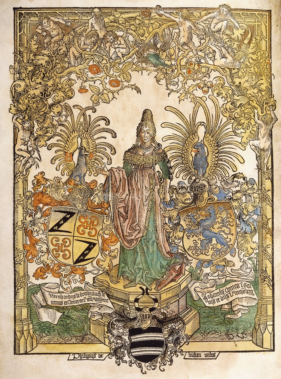 Allegorische figuur van Mainz, 1486 door German School