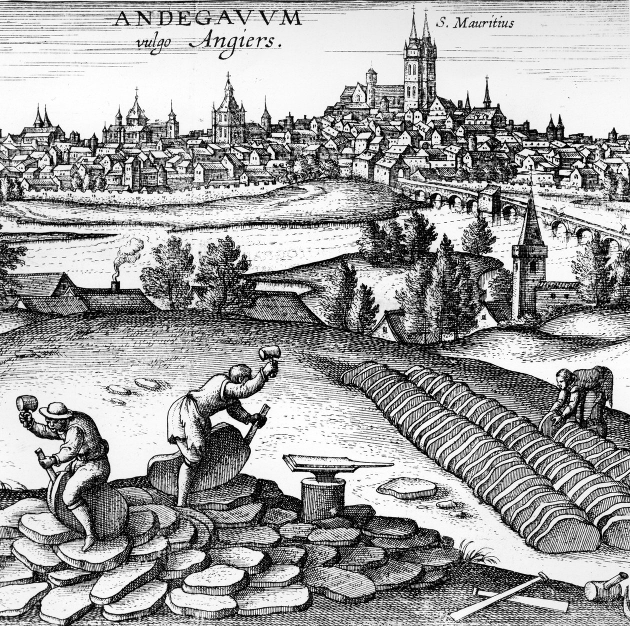 Andegavum vulgo Angiers, 1598 door German School