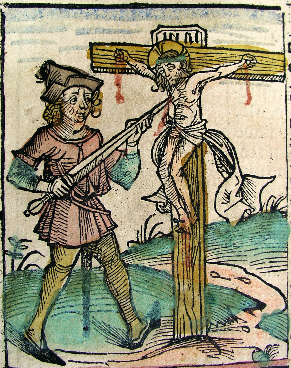 Christus Herkruisigd, gepubliceerd in de Neurenberg Kroniek, 1493 door German School