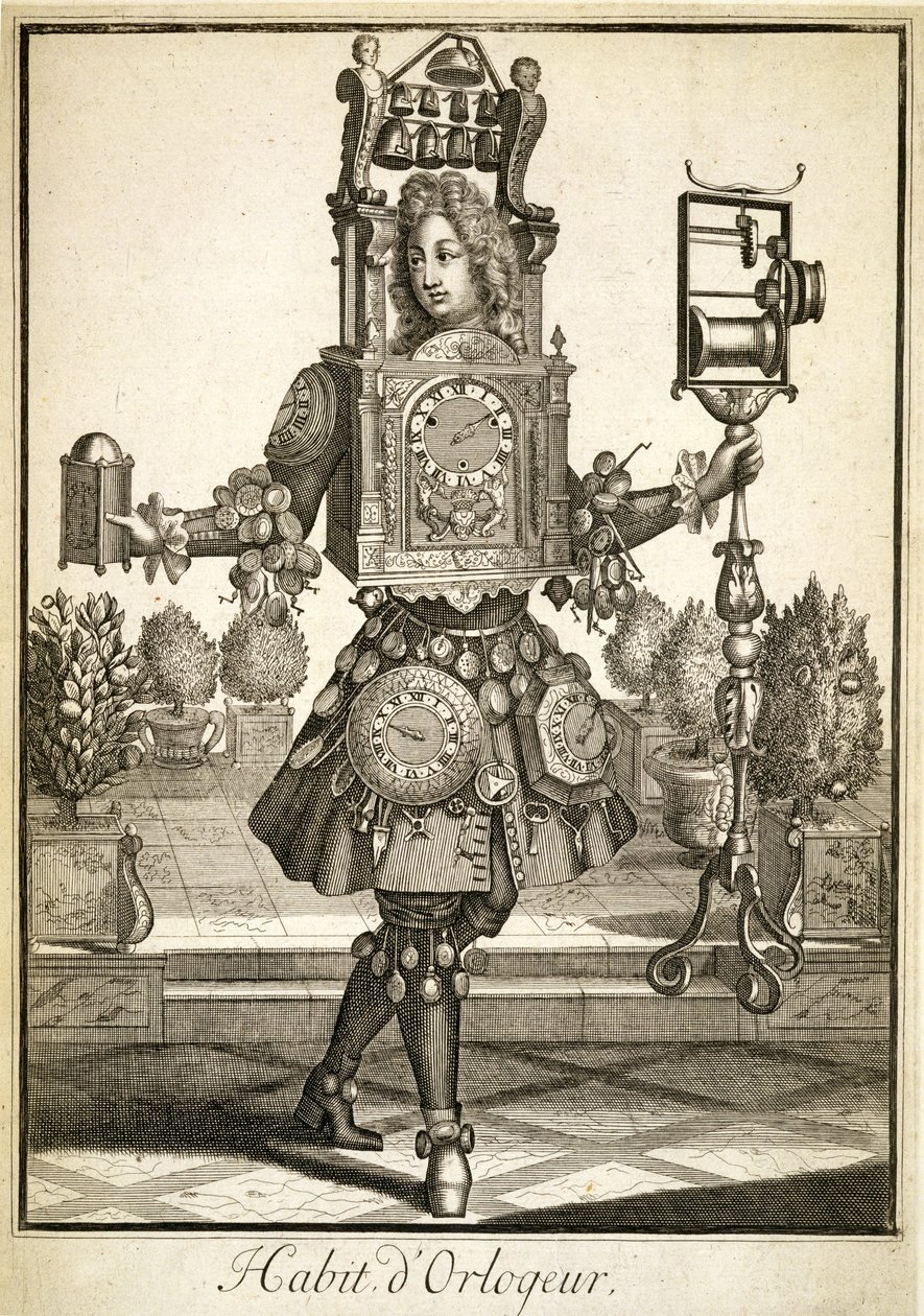 Kostuum voor een Klokkenmaker, uitgegeven door Gerard Valck (16512-1726) ca. 1690 door German School