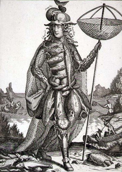 Kostuum voor een visser, uitgegeven door Gerard Valck, ca. 1690 door German School