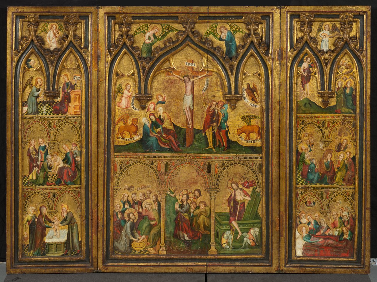 Kruisiging drieluik, ca.1374 door German School