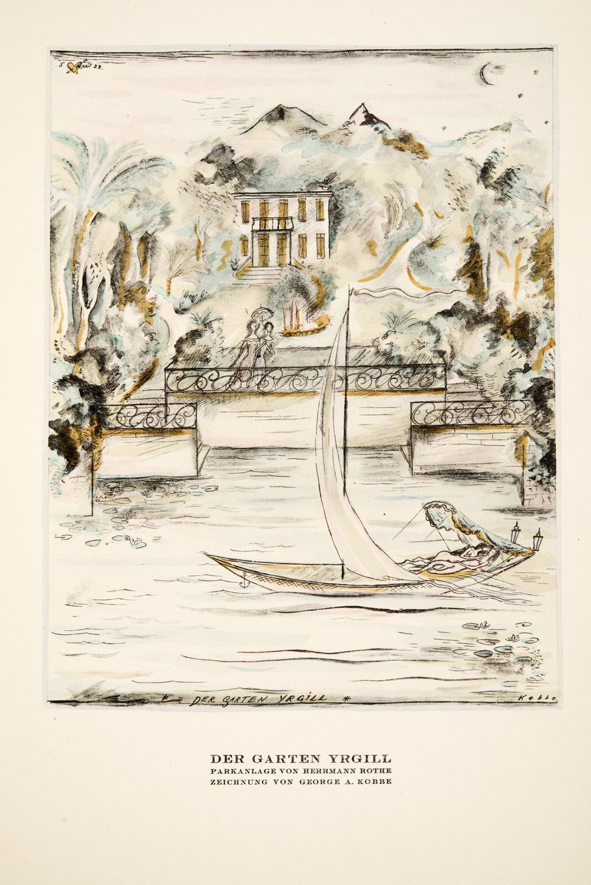 Der Garten Yrgill, uit Styl, geb. 1922 (pochoirdruk) door German School