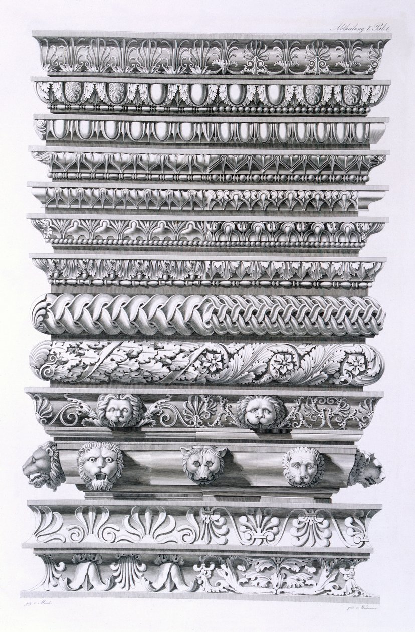 Ontwerpen voor kroonlijsten, 1856 door German School