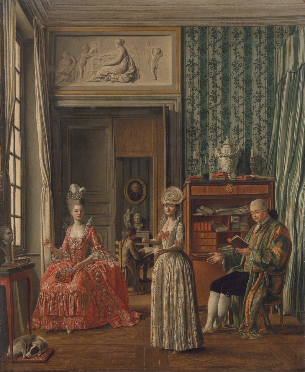Huiselijke scène, c.1775-80 door German School