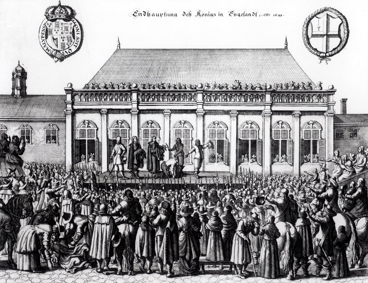 Executie van Karel I (1600-49) in Whitehall, 30 januari 1649 door German School