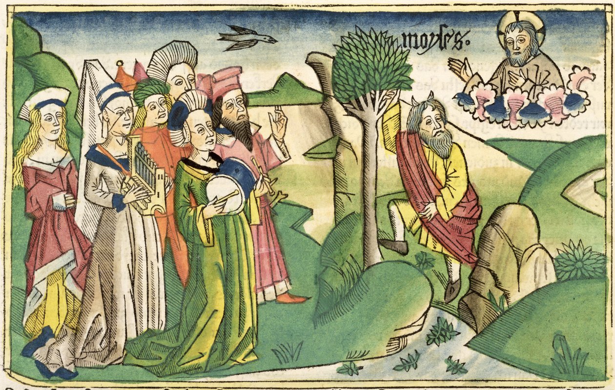 Exodus 15:1-19 Het lied van Mozes, uit de Neurenbergse Bijbel (Biblia Sacra Germanaica) door German School
