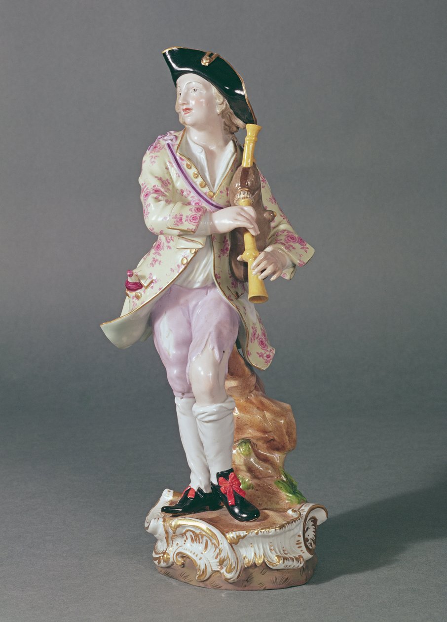 Beeld van een galante met pijpen, Meissen, ca. 1850 door German School
