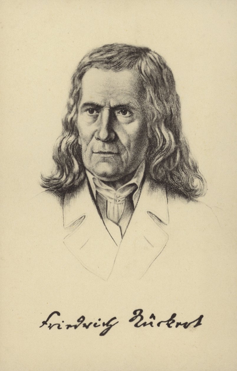 Friedrich Rueckert (1788-1866), Duits dichter, vertaler en hoogleraar oosterse talen (litho) door German School