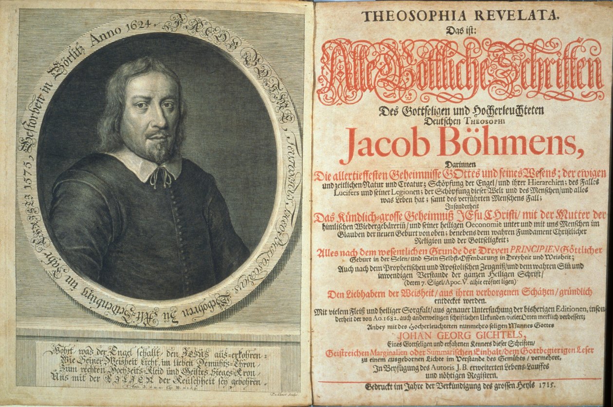 Frontispice van Theosophia Revelata door Jacob Boehme, 1715 door German School