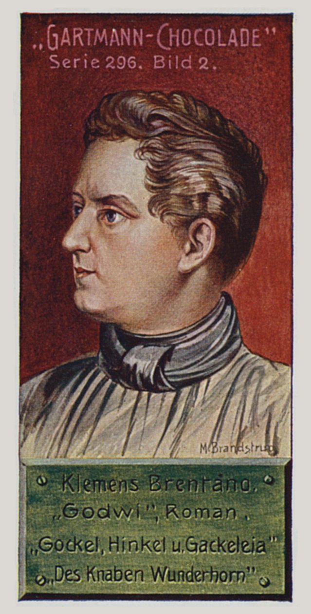 Duitse romantici: Klemens Brentano (kleurenlitho) door German School