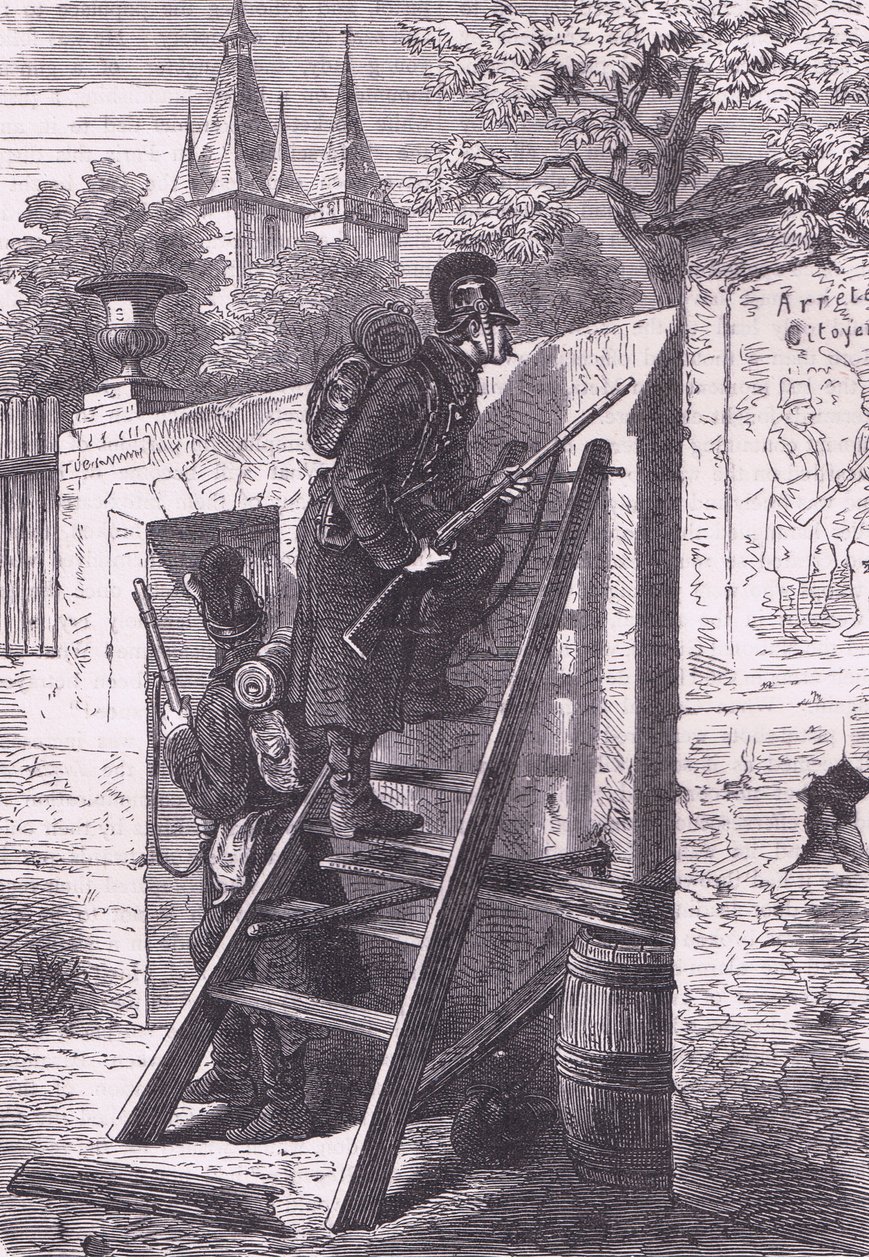 Duitse verkenningspartij, Cassells Geschiedenis van de Oorlog tussen Frankrijk en Duitsland uitgegeven door Cassell and Company Limited, c.1890 door German School