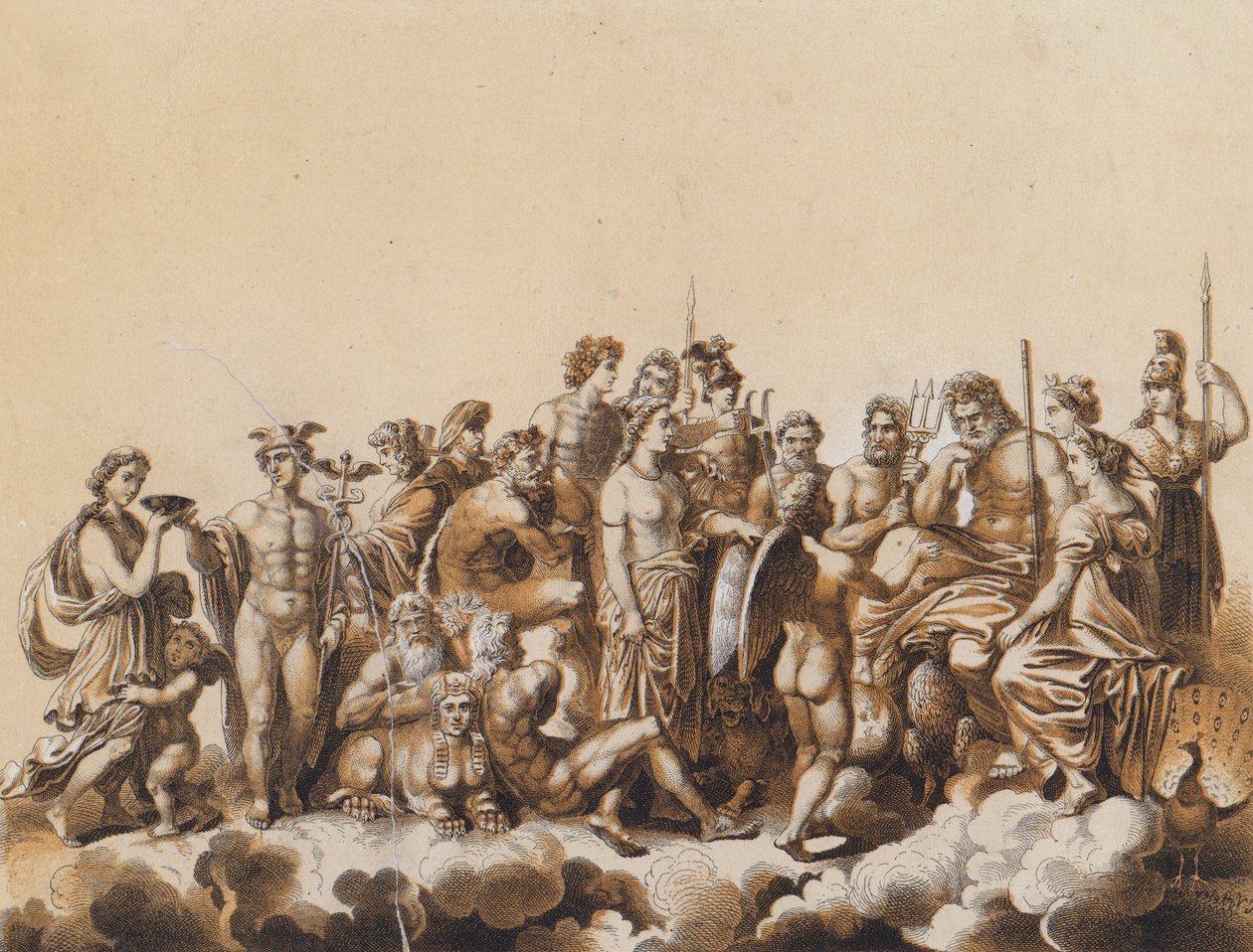 Goden van de Klassieke Oudheid (kleurenlitho) door German School