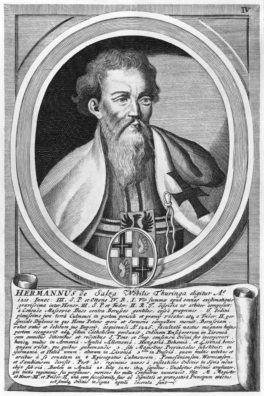 Hermann van Salza (xylografie) door German School