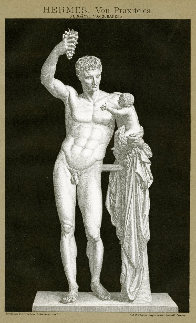 Hermes en de baby Dionysos toegeschreven aan Praxiteles c.1895 door German School