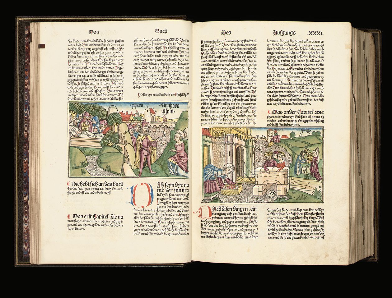 Verlichte kopie van de 9e editie van de Bijbel in het Duits, Anton Koberger, Neurenberg, 1483 door German School