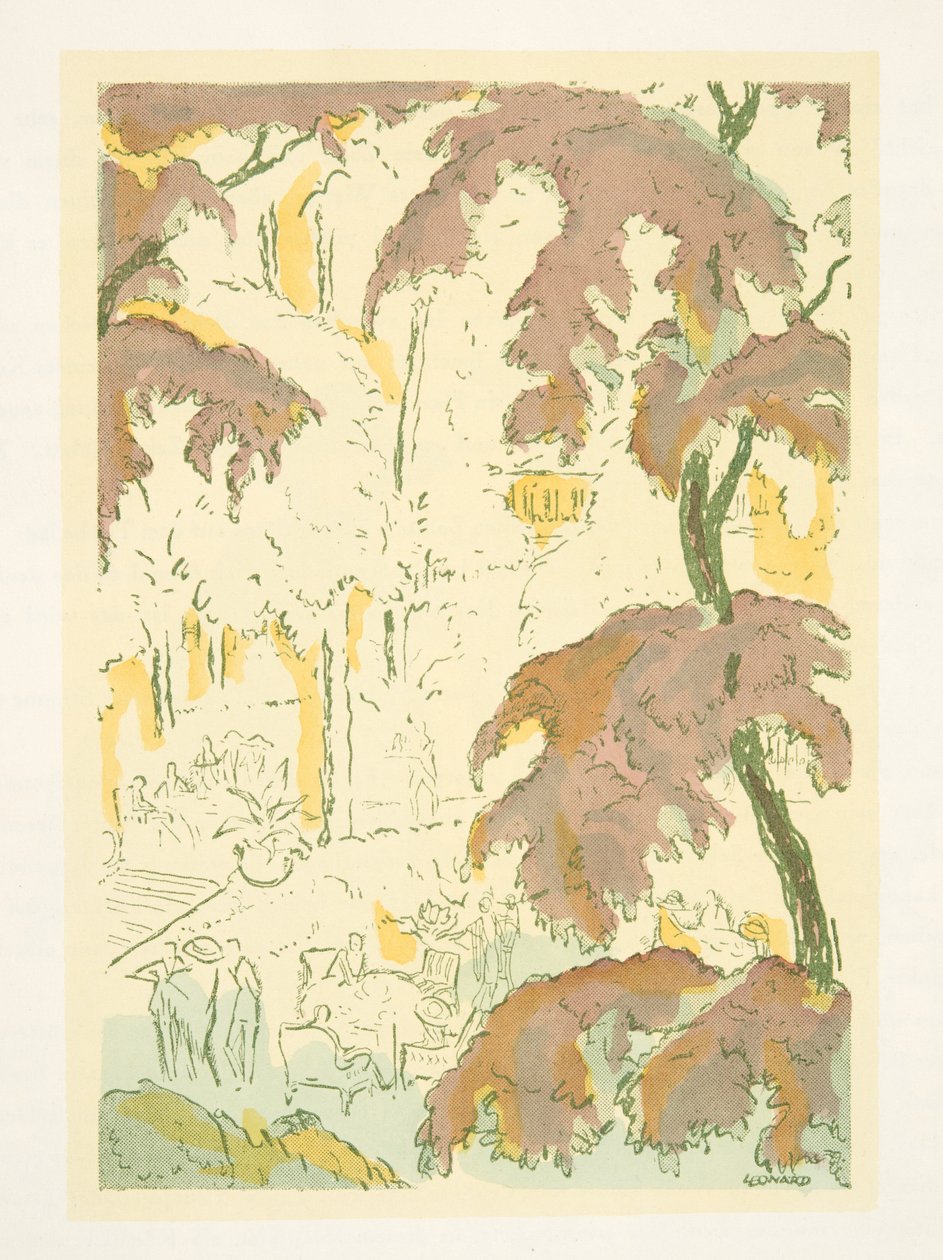 Illustratie uit Styl, pub.1922 (pochoirdruk) door German School
