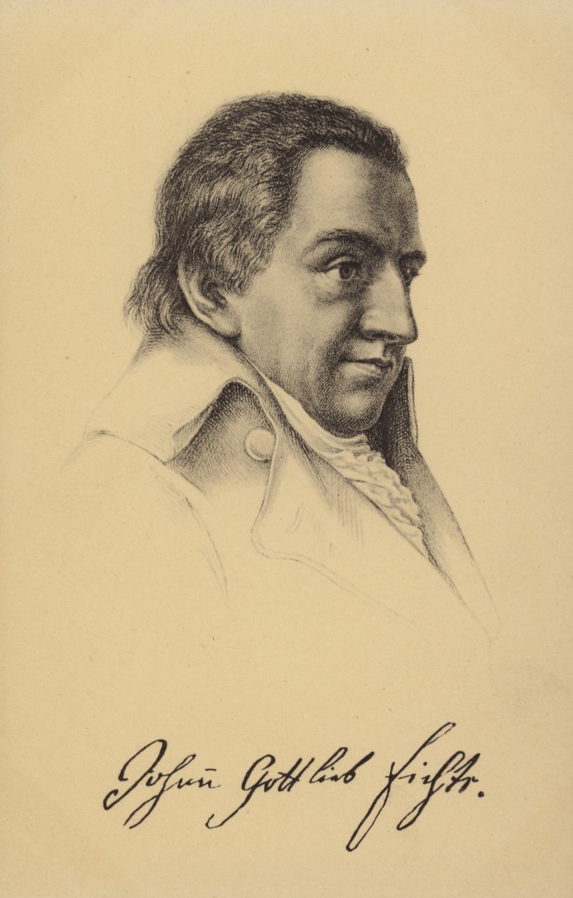 Johann Gottlieb Fichte (1762-1814), Duits filosoof en schrijver (litho) door German School