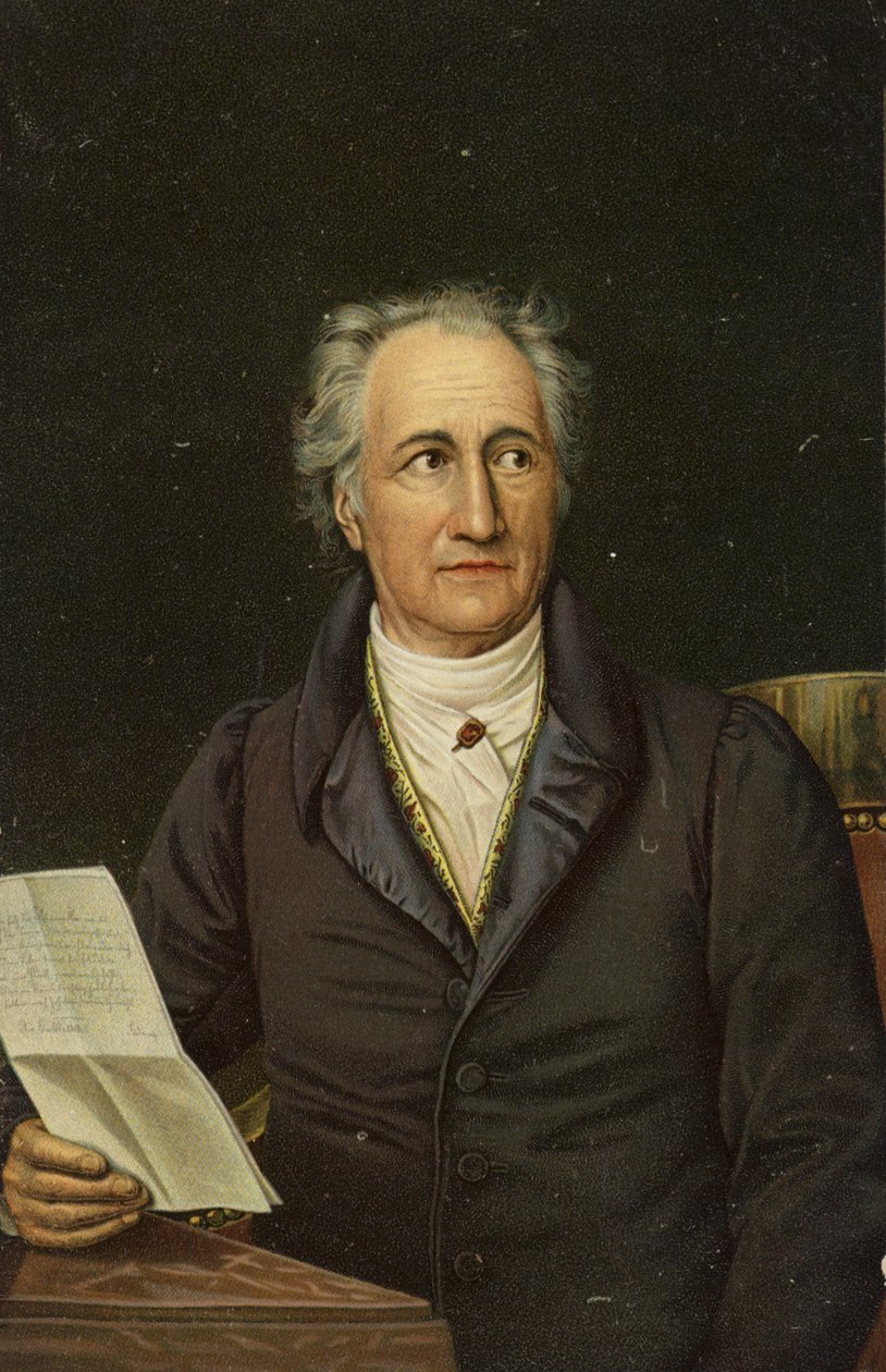 Johann Wolfgang von Goethe (1749-1832), Duits dichter, romanschrijver en toneelschrijver (chromolitho) door German School