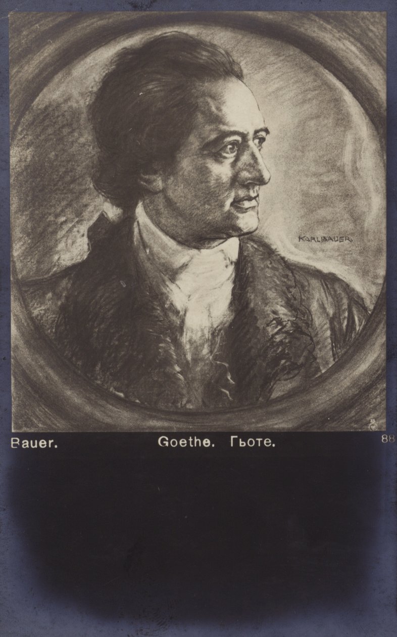 Johann Wolfgang von Goethe (1749-1832), Duits dichter, romanschrijver en toneelschrijver (litho) door German School