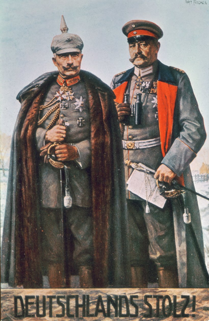 Kaiser Wilhelm II en veldmaarschalk Hindenburg door German School