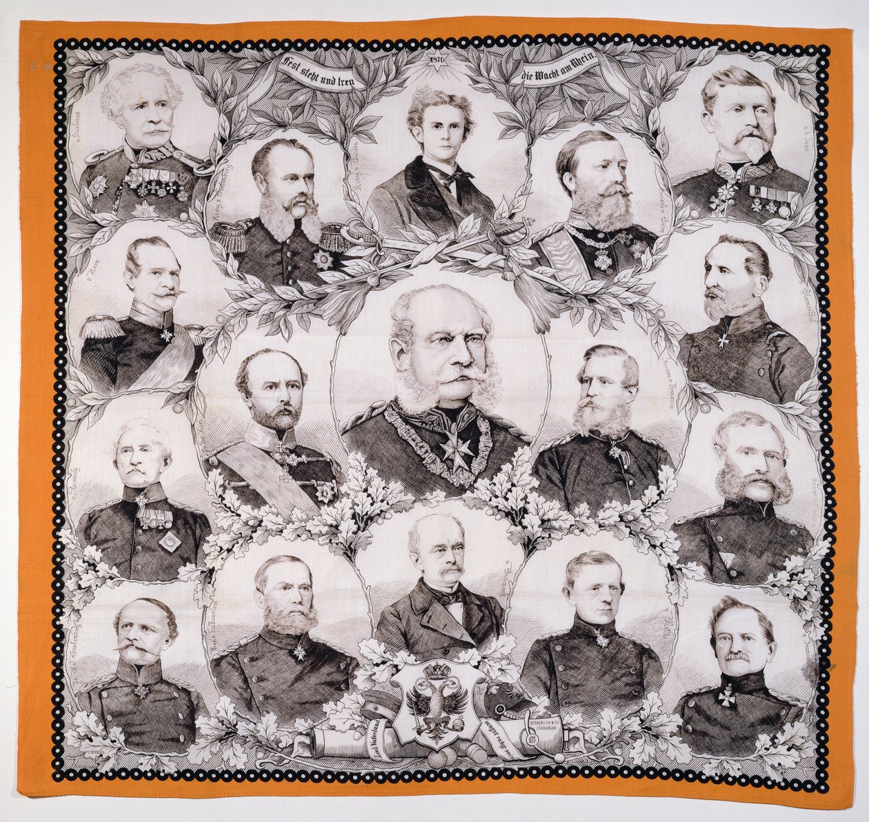 Kaiser Wilhelm I (1797-1888) omringd door de Duitse generaals, 1870 door German School