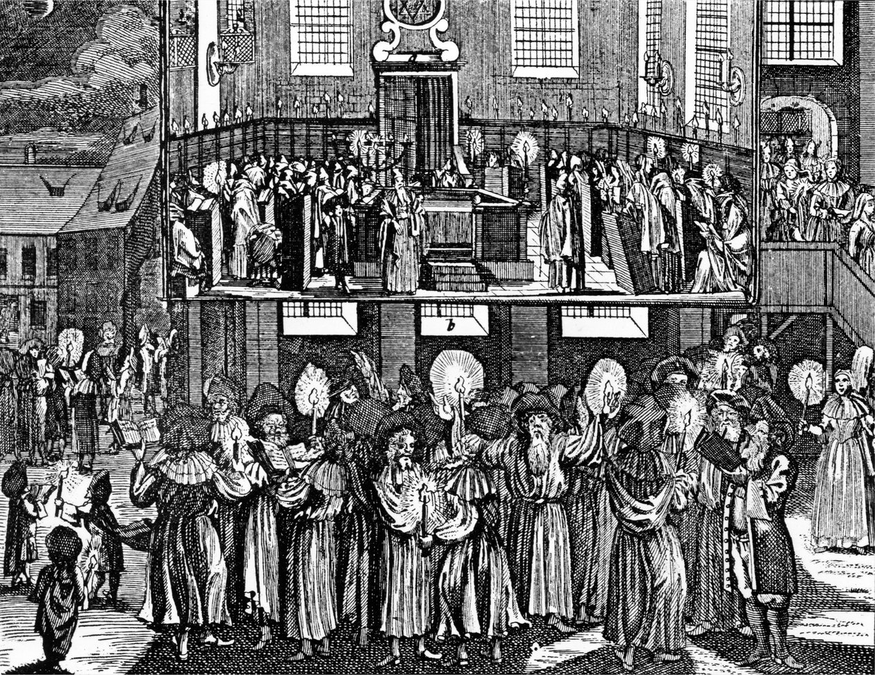 Kiddush Levana door Georg Puschner uit Kirchners Jüdisches Ceremoniel, 1726 door German School