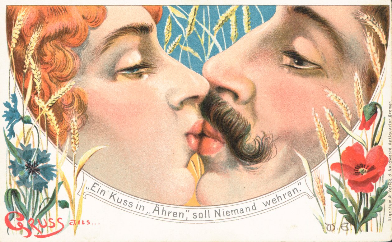 Kus (kleurenlitho) door German School