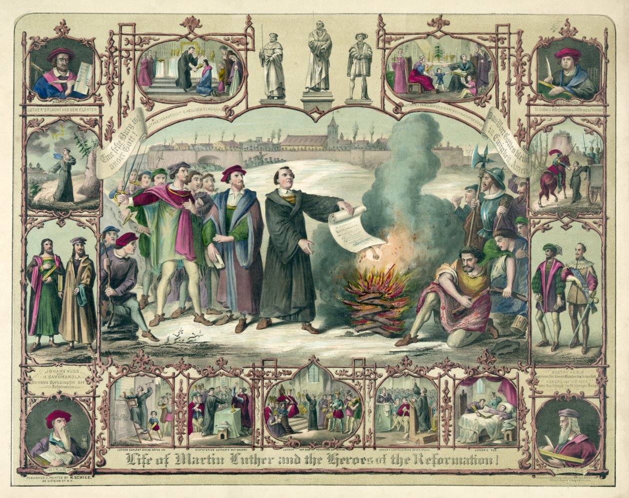 Leven van Martin Luther en Helden van de Reformatie!, uitgegeven 1874 door German School