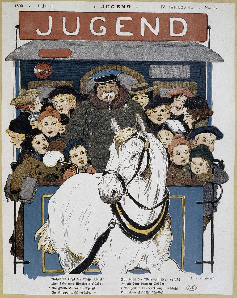 Veel kinderen in een omnibus - in 